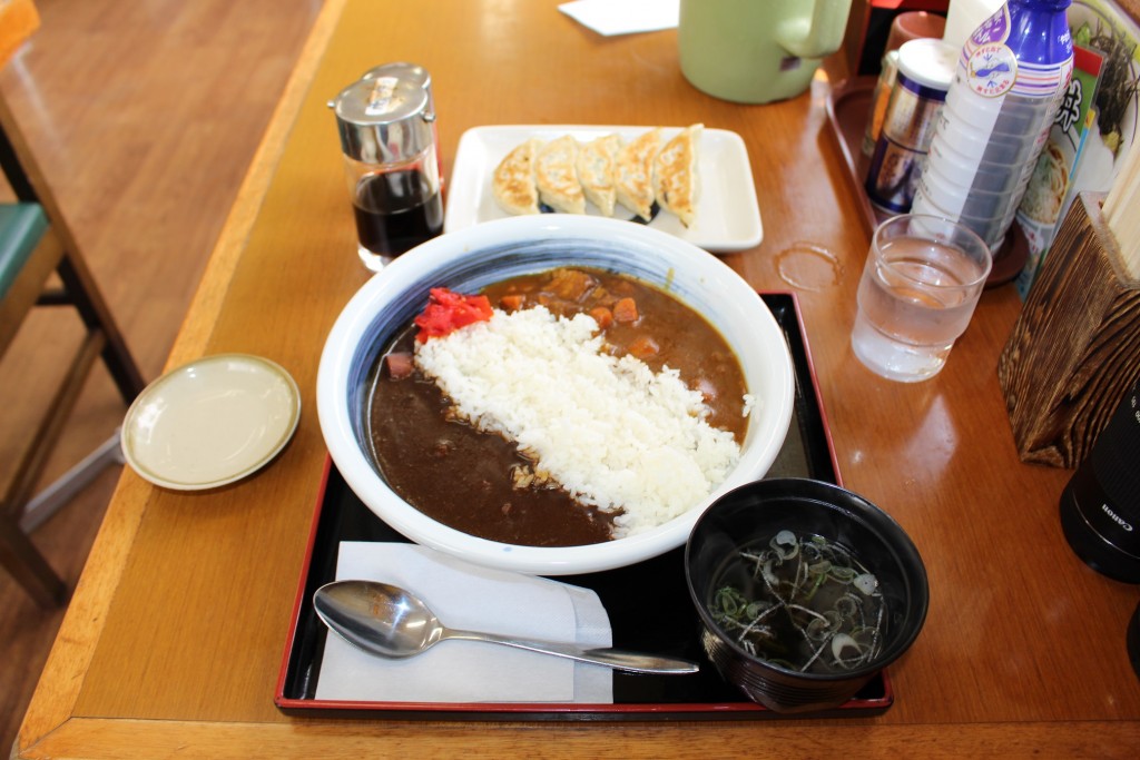 ダブルカレーと餃子です。